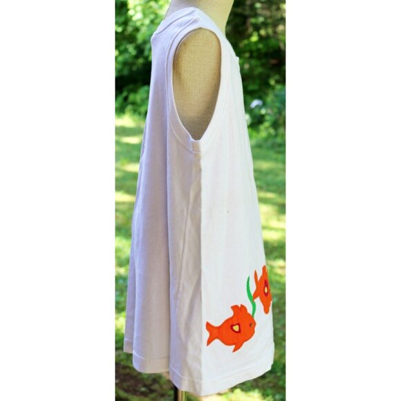 Kelly's Kids Shirt Dress Swim Cover up Tee Tank Applique Goldfish Orange Fish - Picture 3 of 7